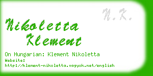 nikoletta klement business card